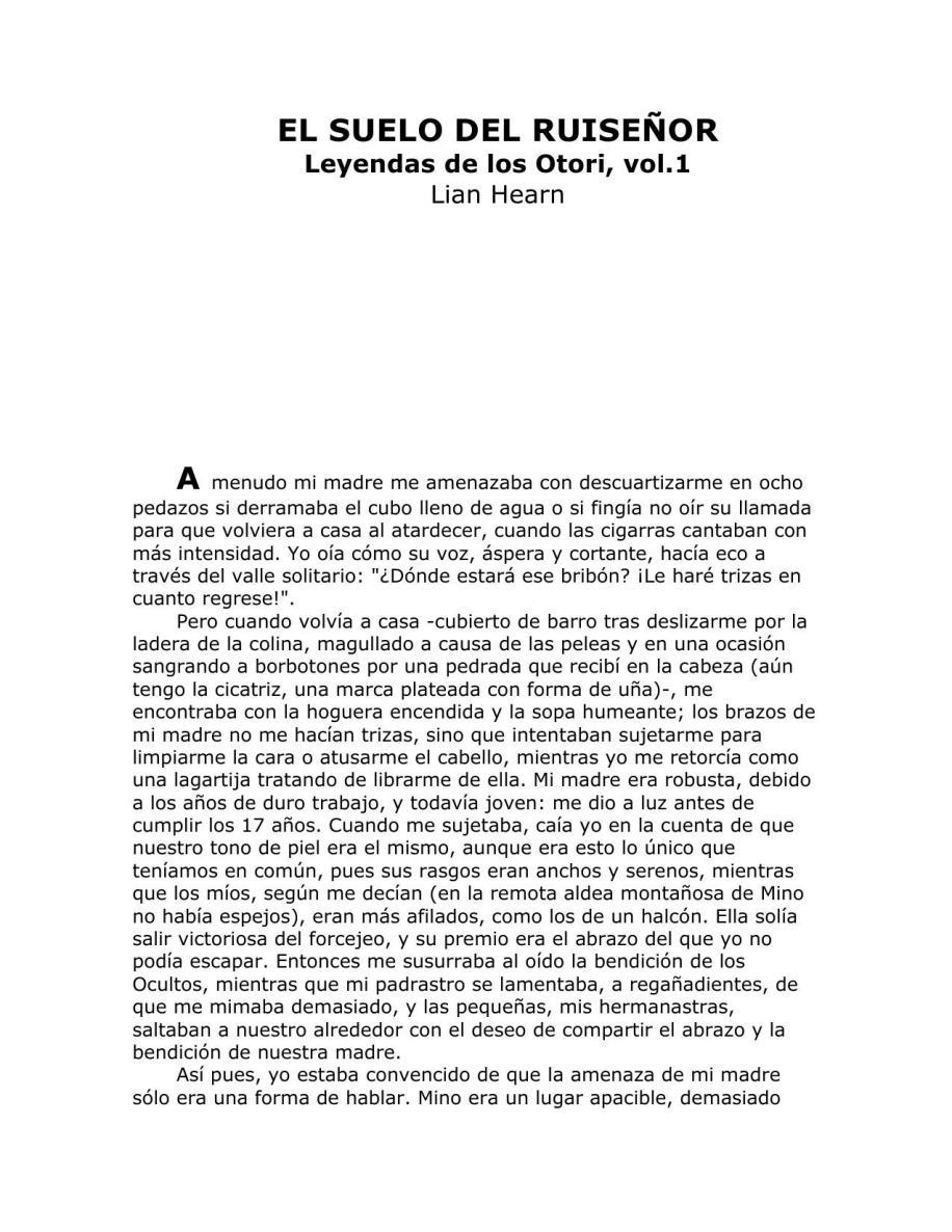 Portada de El suelo del Ruiseñor, Leyendas Otori 01